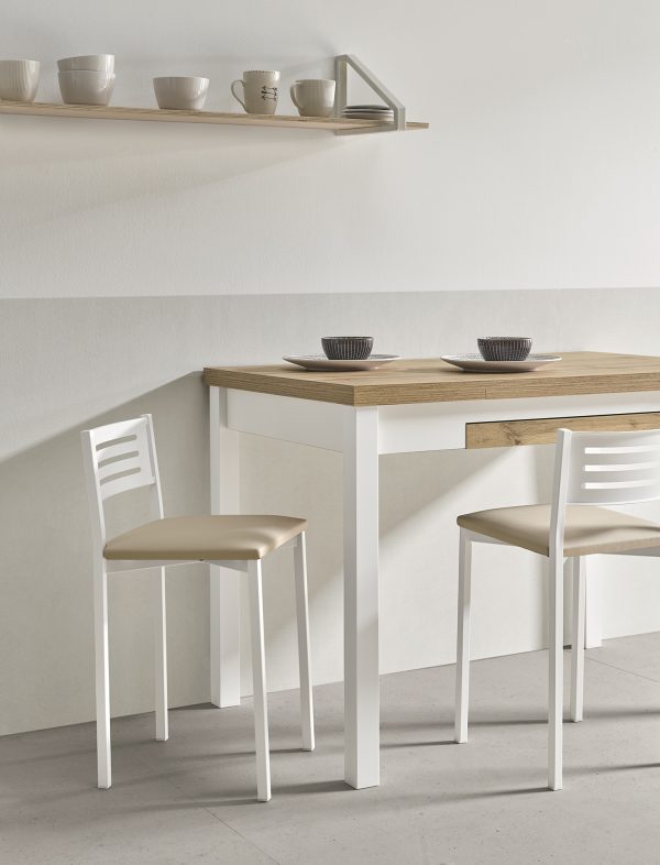 Mesa de cocina extensible con laminado en roble - Modelo Lua laminado extensible - Imagen 3