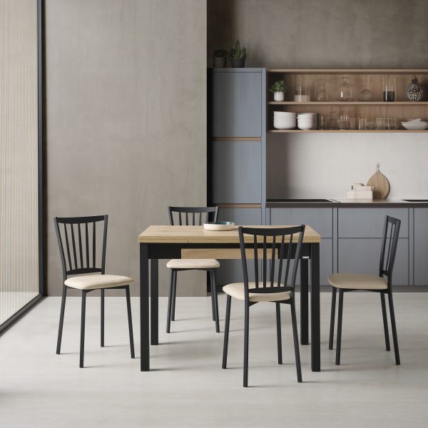 Mesa de cocina extensible con laminado en roble - Modelo Lua laminado extensible - Imagen 2