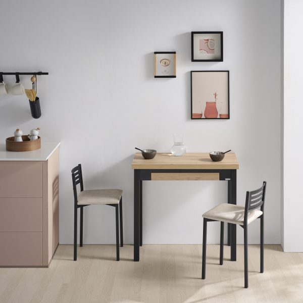 Mesa de cocina con apertura de encimera giratoria - Modelo Lua libro - Imagen 4
