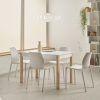 Mesa de cocina blanca con patas cuadradas de madera - Modelo Mistura fija - Imagen 2