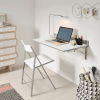 Silla plegable blanco mate con armazón metálico - Modelo Aldán