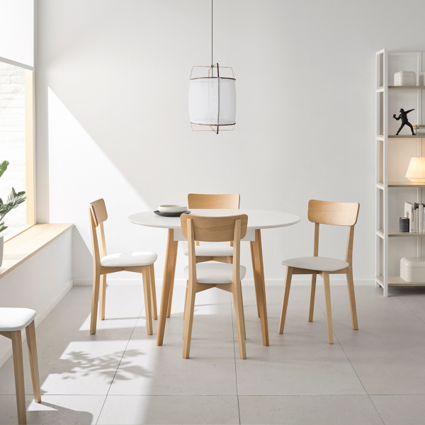 Silla de cocina de madera con variedad de tapizados para el asiento - Modelo Erea - Imagen 2