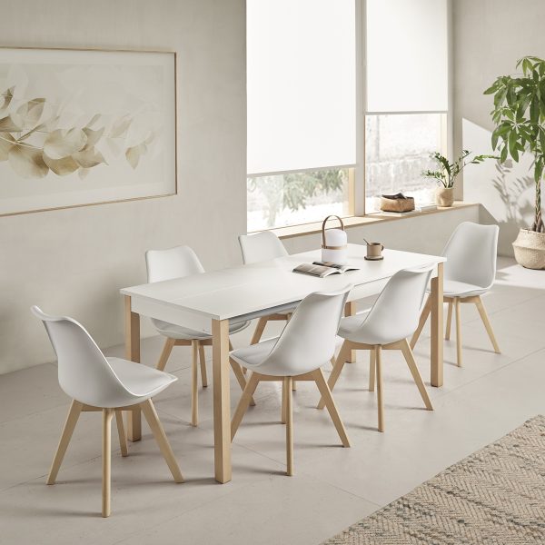 Silla de diseño para cocina y comedor. Patas de madera y asiento de polipiel - Modelo Sarabia - Imagen 2