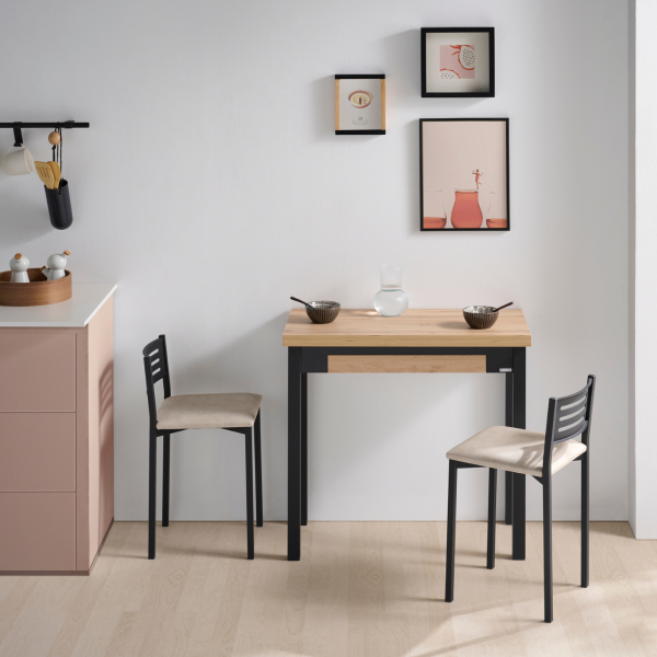 Taburete de cocina bajo con respaldo - Modelo Naia - Imagen 2