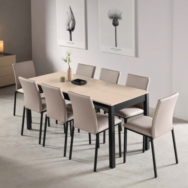Silla de cocina o comedor apilable, asiento y respaldo tapizado - Modelo Anceis - Imagen 4