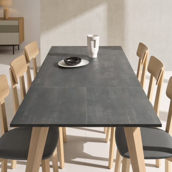 Mesa de diseño cocina y comedor con variedad de patas y encimeras - Modelo Ledicia extensible laminado - Imagen 3