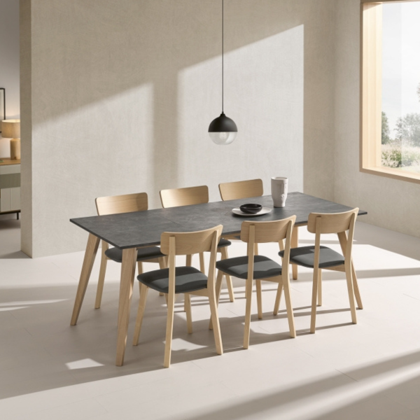 Mesa de diseño cocina y comedor con variedad de patas y encimeras - Modelo Ledicia extensible laminado - Imagen 2