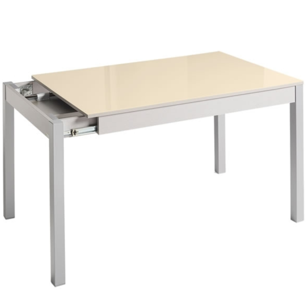 Mesa encimera cristal extensible con desplazamiento de encimera - Modelo Flavia cristal - Imagen 2