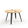Mesa redonda, apertura central con dos extensibles en madera maciza roble Alaska - Modelo Paulo - Imagen 4