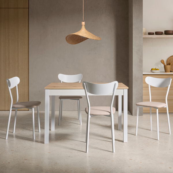 Silla de cocina o comedor estructura metálica en blanco o negro - Modelo Brives - Imagen 4