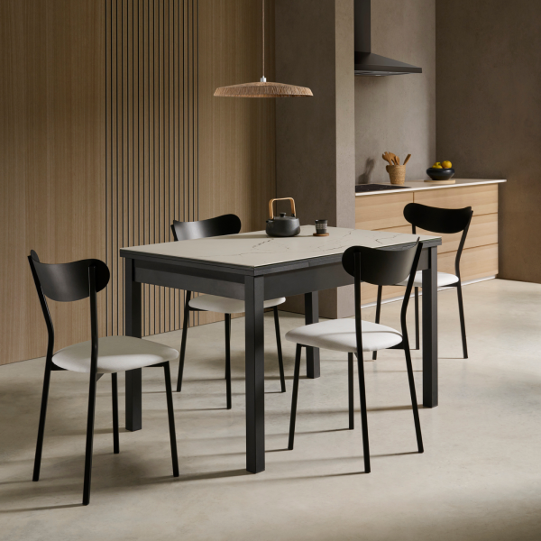 Silla de cocina o comedor estructura metálica en blanco o negro - Modelo Brives - Imagen 2
